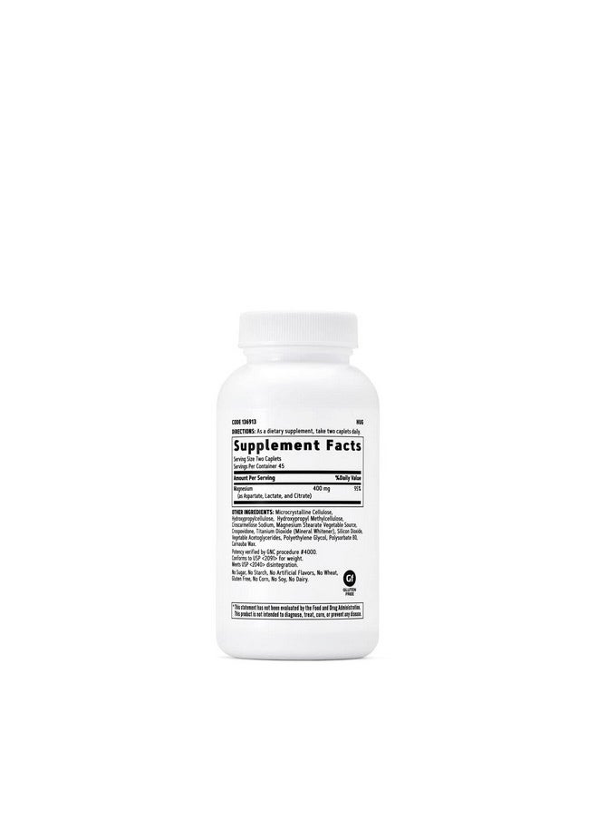 GNC - Super Magnesium 400Mg 90 Caplets Supports Strong Bones And Teeth - Image 1