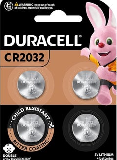 Duracell Lithium Coin Battery 3V, 4 Pieces (Cr2032)[Lasts Up To 100% Longer] & [Child Resistant Packaging] Silver