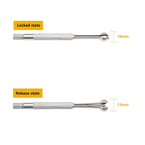 Beslands Hole Gauge Set, 1/8" to 1/2" Range, Telescoping Bore Gauge, Ball Type Small Telescopic Gage, 4 Pcs Full Round, inch/mm, High Precision (1/8" to 1/2") - Image 5