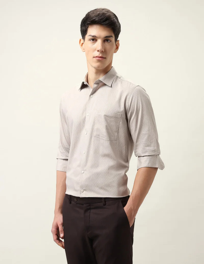 Arrow Dark Brown Liberty Classic Regular Fit Shirt for Men | Best Price UAE