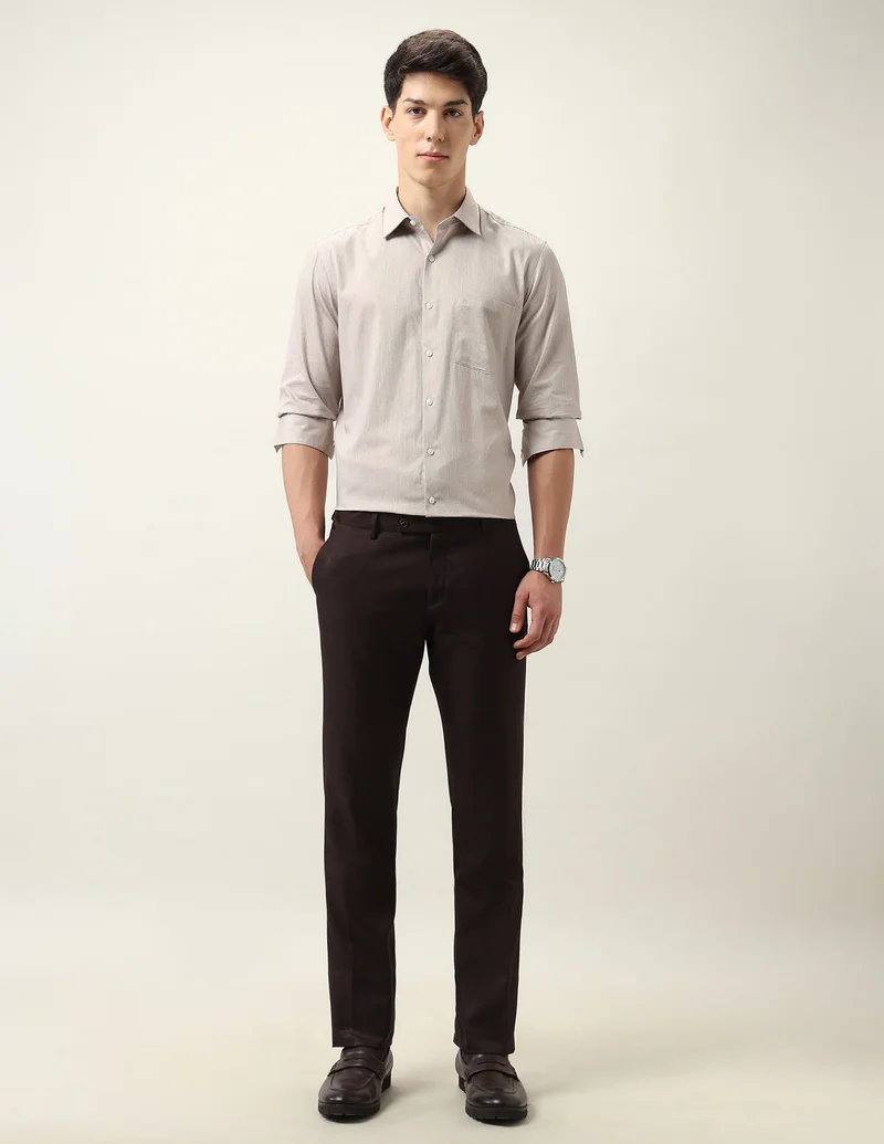 Arrow Dark Brown Liberty Classic Regular Fit Shirt for Men | Best Price UAE