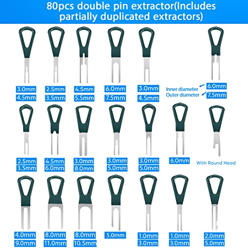 Kikerike Terminal Removal Tool Kit 172 Pcs Depinning Tool Electrical Connector Pin Removal Tool Kit Pin Extractor Tool Set Wire Terminal Release Tool for Automotive Car Household Devices - Image 3