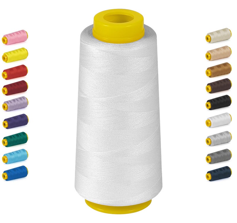 StiVerse 1800 Yards White Thread for Sewingï¼ŒAll Purpose Sewing Thread, Hilos para Coser, Polyester Thread 40s/2 for Serger&Overlock, Quilting, Piecing, Sewing Machine - Image 1