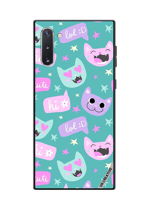 Protective Case Cover For Samsung Galaxy Note10 5G Cat Had And Bubble Speech Design Multicolour