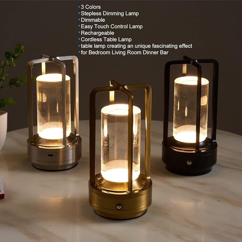 Brrnoo مصباح طاولة لاسلكي قابل لإعادة الشحن باللون الأسود مع منفذ USB لطاولة السرير الجانبية - Image 4