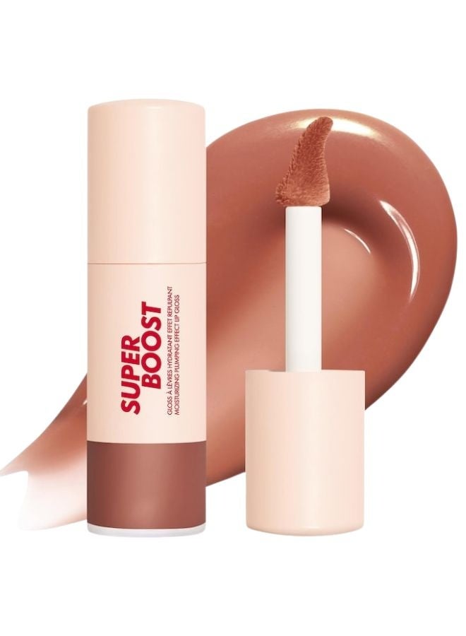 MAKE UP FOR EVER Super Boost Moisturizing & Plumping Lip Gloss 9ml – Shade 05 Anywhere Caffeine – Warm Caramel - Image 1