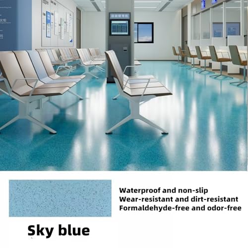 Myting Epoxy Colored Sand Floor Paint, Epoxy Floor Paint High Gloss Marble Effect Coating for Indoor and Outdoor, Wear-resistant and non-slip Self-leveling Coating Blue 35OZ(1KG) - Image 3