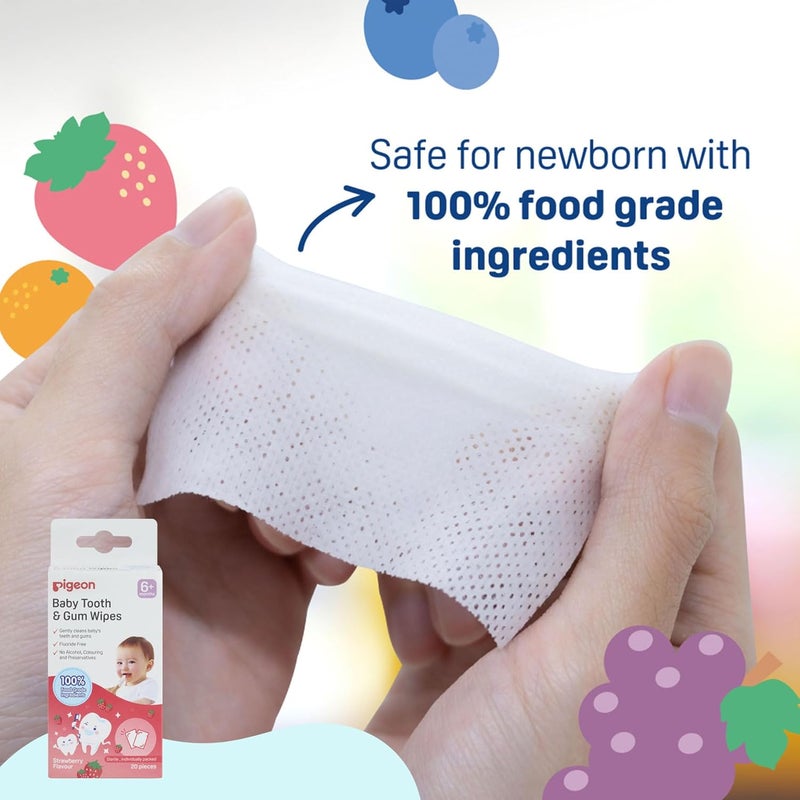 Pigeon Baby Tooth & Gum Wipes - Strawberry Flavor - Image 3
