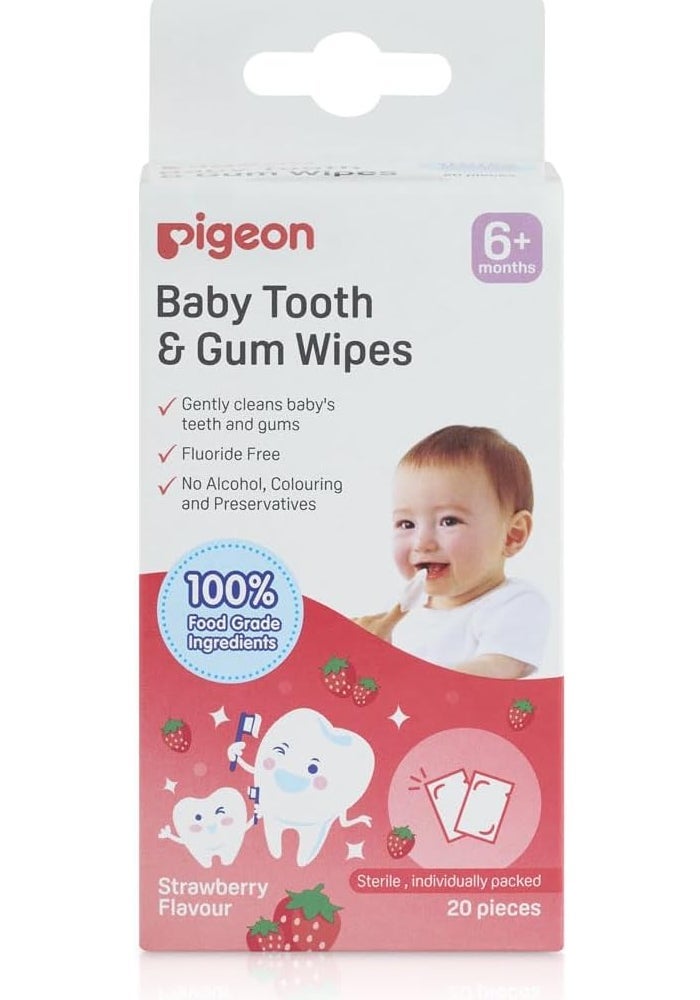 Pigeon Baby Tooth & Gum Wipes - Strawberry Flavor - Image 1