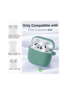 Generic Compatible for AirPods 4th Generation Case 2024- Full Body Protective Shock-Resistant Silicone Case Cover Compatible with Apple AirPod 4 Case, Front LED Visible, With Carabiner,  - Image 2