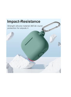 Generic Compatible for AirPods 4th Generation Case 2024- Full Body Protective Shock-Resistant Silicone Case Cover Compatible with Apple AirPod 4 Case, Front LED Visible, With Carabiner,  - Image 4