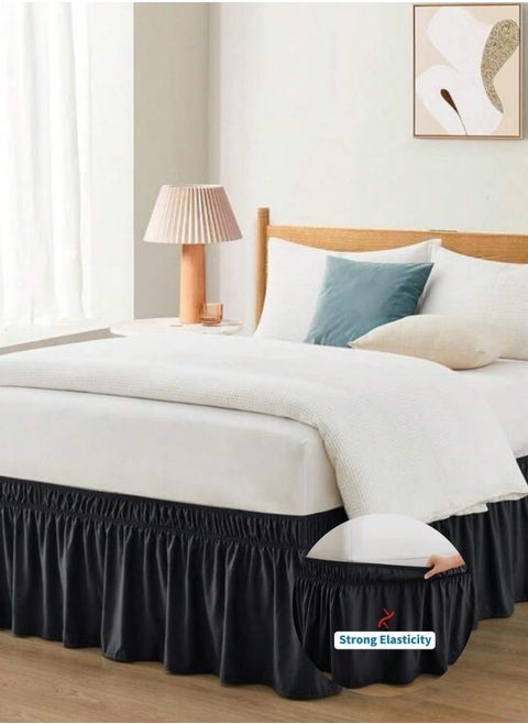 1 Pc King Size  Black Elastic Bed Skirt