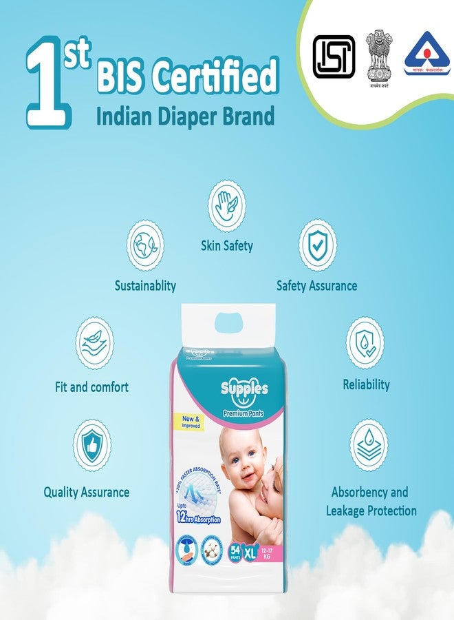 Supples Amazon Brand - Supples Premium Baby Diaper Pants | 11 Baby Diapers | XL | 12-17 Kg | 12 Hrs Absorption | Cushiony Cotton Soft Fabric | Phthalates-Free | Triple Leak Guard - Image 5