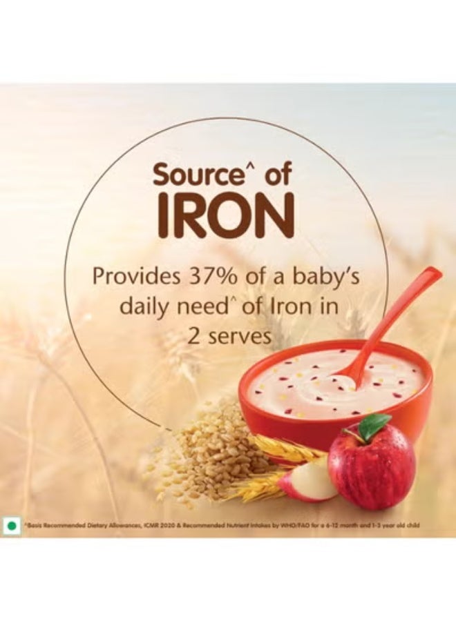 طعام الأطفال حبوب قمح تفاح كرز للأطفال من عمر 8 إلى 24 شهرًا مصدر للحديد والبروتين حبوب فورية 350 جرام - Image 5