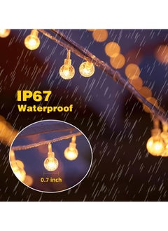 Bukela Globe String Lights - Plug in 80 LED Crystal Globe Fairy Lights with 8 Lighting Modes and Remote for Patio Yard Porch Garden Pool Tent Beach Bedroom Wedding Party Decor, Warm White  - Image 2