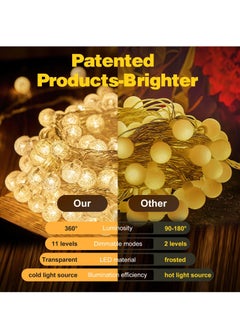 Bukela Globe String Lights - Plug in 80 LED Crystal Globe Fairy Lights with 8 Lighting Modes and Remote for Patio Yard Porch Garden Pool Tent Beach Bedroom Wedding Party Decor, Warm White  - Image 3