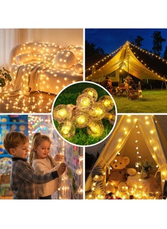 Bukela Globe String Lights - Plug in 80 LED Crystal Globe Fairy Lights with 8 Lighting Modes and Remote for Patio Yard Porch Garden Pool Tent Beach Bedroom Wedding Party Decor, Warm White  - Image 4