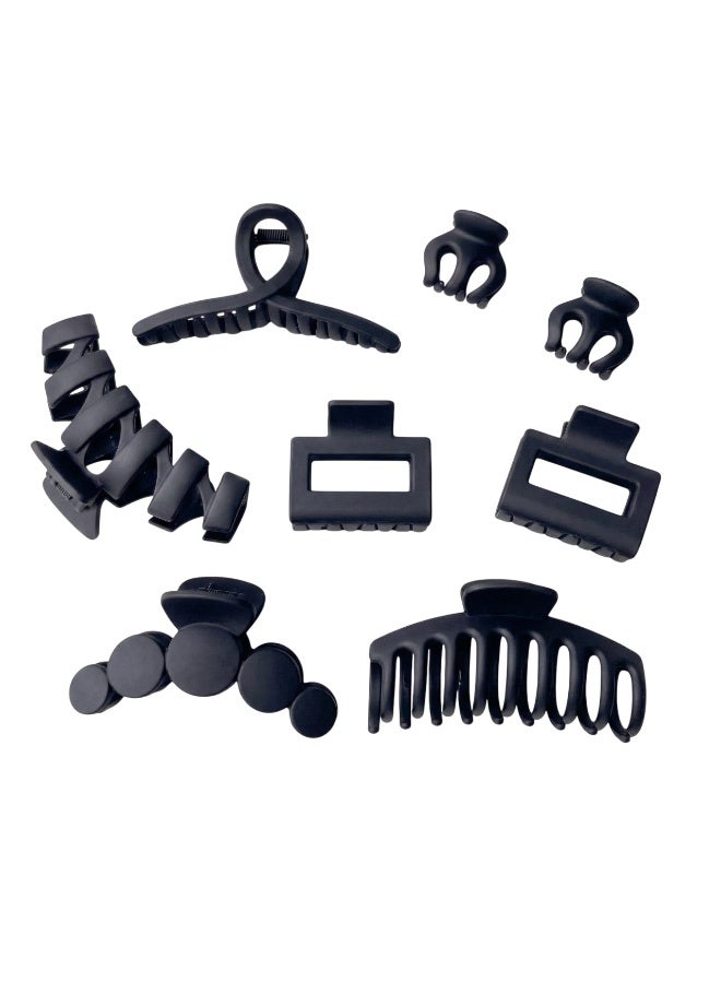 بيداني Dragon Fruit Black Matte Hair Claw Set (8-Piece) - Image 1