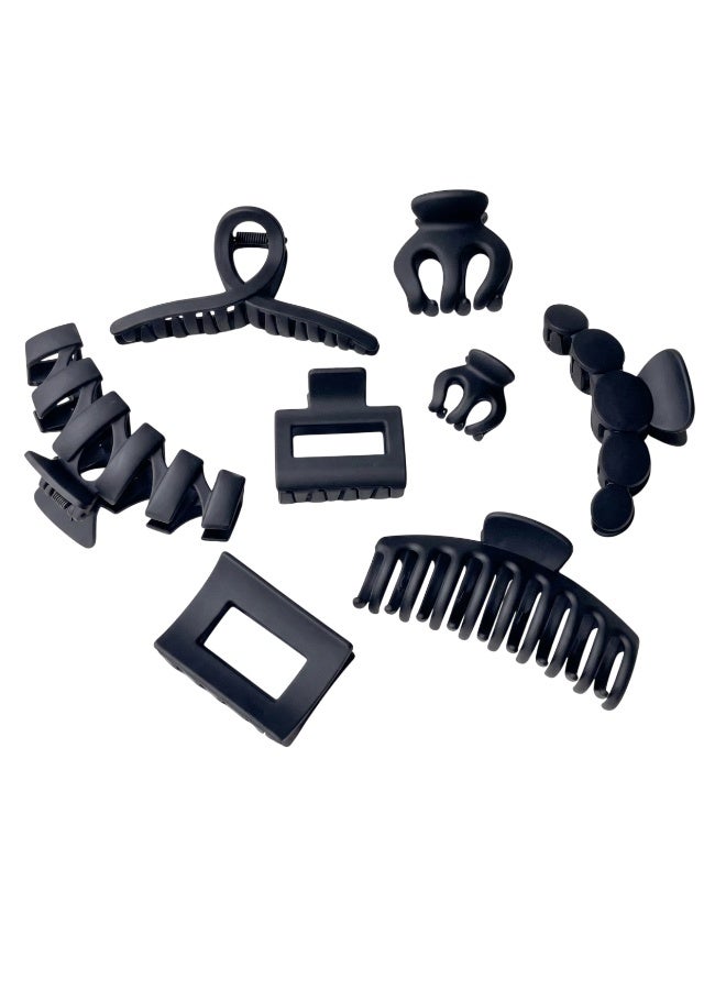 بيداني Dragon Fruit Black Matte Hair Claw Set (8-Piece) - Image 2
