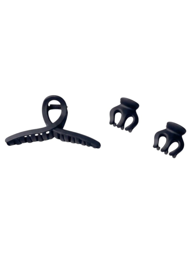 بيداني Dragon Fruit Black Matte Hair Claw Set (8-Piece) - Image 5