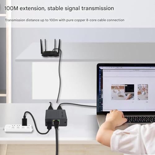 Tobo Gigabit Ethernet Splitter 1 to 2,1000Mbps High Speed Internet,RJ45,LAN,Cable,Cat5/6/7/8,Port Splitter 1 in 2 Out,Ethernet Network LAN Switch 2 Port TD-1465H - Image 4