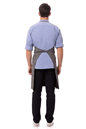 Chef Works Unisex Corvallis Bib Apron, Black Steel / Grey, One Size - Image 3