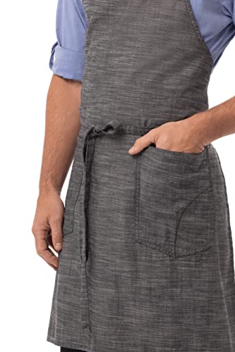 Chef Works Unisex Corvallis Bib Apron, Black Steel / Grey, One Size - Image 5