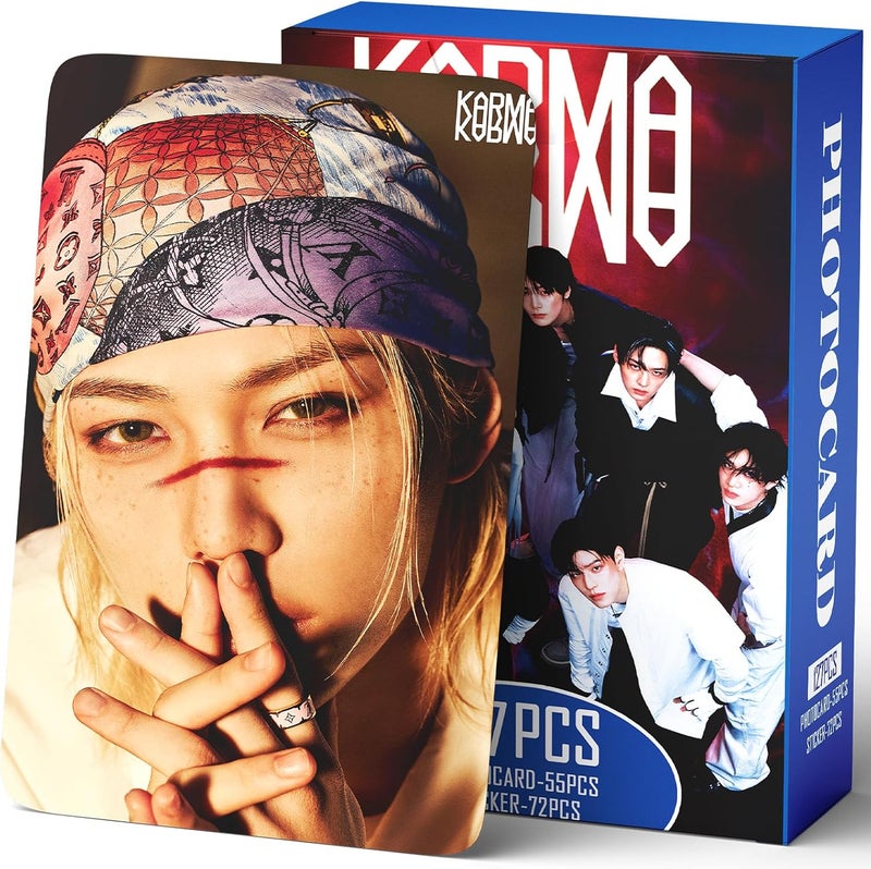 PYAJUU Stray Kids KARMA Album Photocards 127PCS KARMA Photo Card Set Stray Kids The 4th Album Merch Boys and Girls Card Set 55 PCS Photocard and 72 PCS Stickers Gift for STAY - Image 1