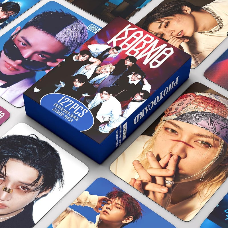 PYAJUU Stray Kids KARMA Album Photocards 127PCS KARMA Photo Card Set Stray Kids The 4th Album Merch Boys and Girls Card Set 55 PCS Photocard and 72 PCS Stickers Gift for STAY - Image 2