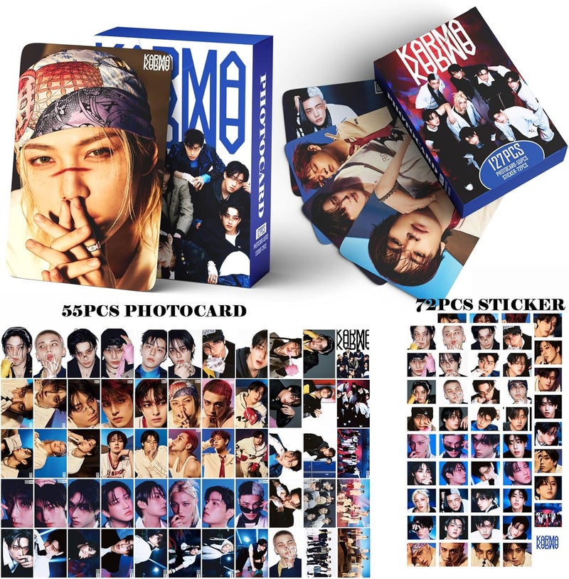 PYAJUU Stray Kids KARMA Album Photocards 127PCS KARMA Photo Card Set Stray Kids The 4th Album Merch Boys and Girls Card Set 55 PCS Photocard and 72 PCS Stickers Gift for STAY - Image 3