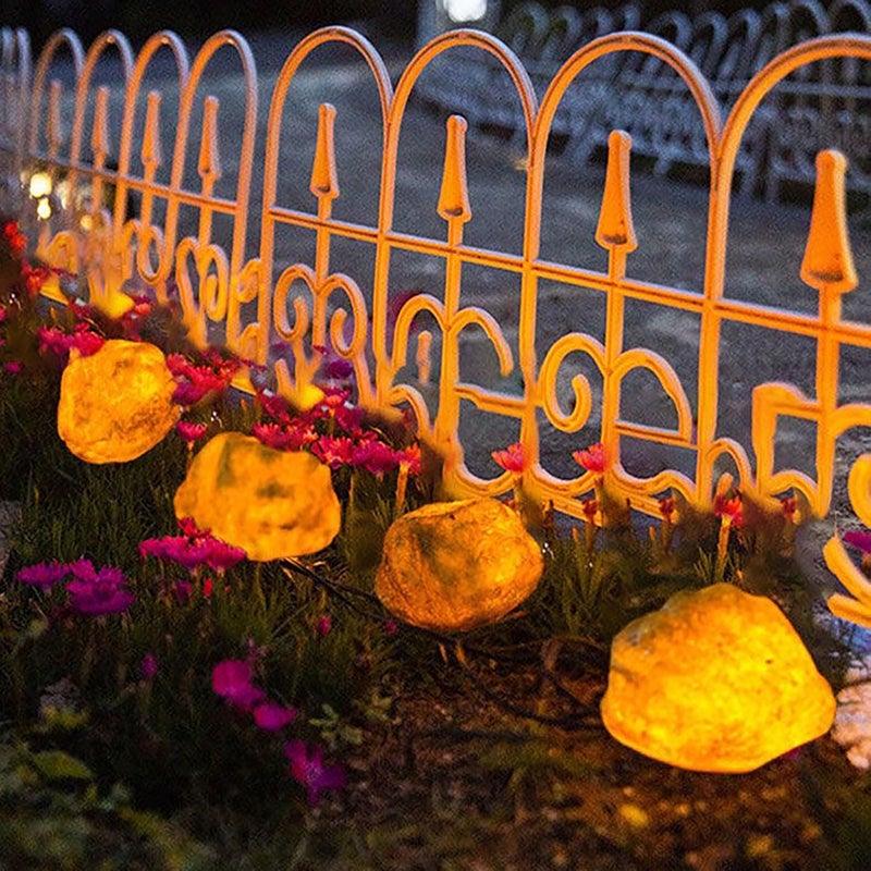 LIYAOLI Solar Rock Lights 4Pack AutoDimming 8H Runtime IP44 Waterproof Landscape Lighting for GardenPathwayLawn Outdoor Decorative Natural Stone Texture - Image 2