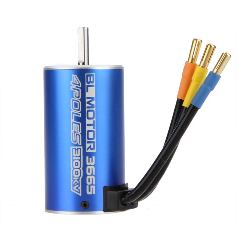 3665 4 Poles 3100KV Brushless Motor For RC Car Boat 9.5 x 6.3 x 8cm - Image 1