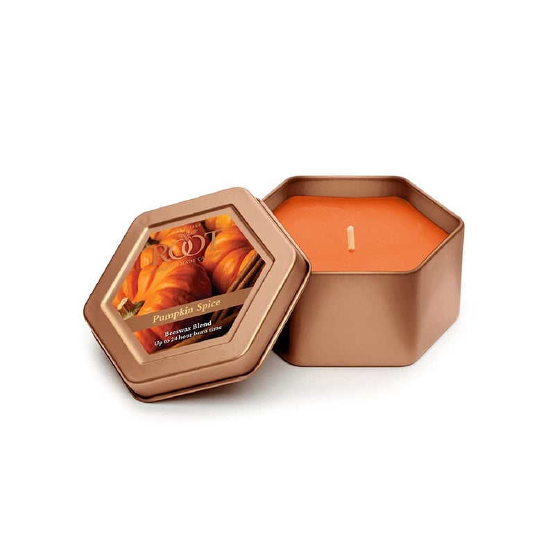 Root Candles Fall Scented Candles in Travel Tin 24-Hour Honeycomb Traveler Handcrafted Beeswax Blend Candle, 4-Ounce, Pumpkin Spice - Image 2