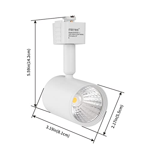 mirrea LED Track Lighting Heads Compatible with Single Circuit J Type Rail Ceiling Spotlight for Accent Task Wall Art Exhibition Lighting 6.5W 4000K Neutral White 24° White Painted Pack of 12 - Image 5