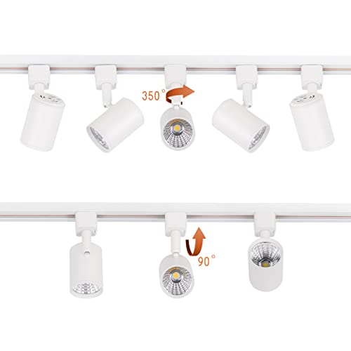 mirrea LED Track Lighting Heads Compatible with Single Circuit J Type Rail Ceiling Spotlight for Accent Task Wall Art Exhibition Lighting 6.5W 4000K Neutral White 24° White Painted Pack of 12 - Image 4