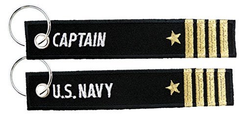 Eagle Crest U.S. Navy Captain Black Embroidered Key Chain - Image 3