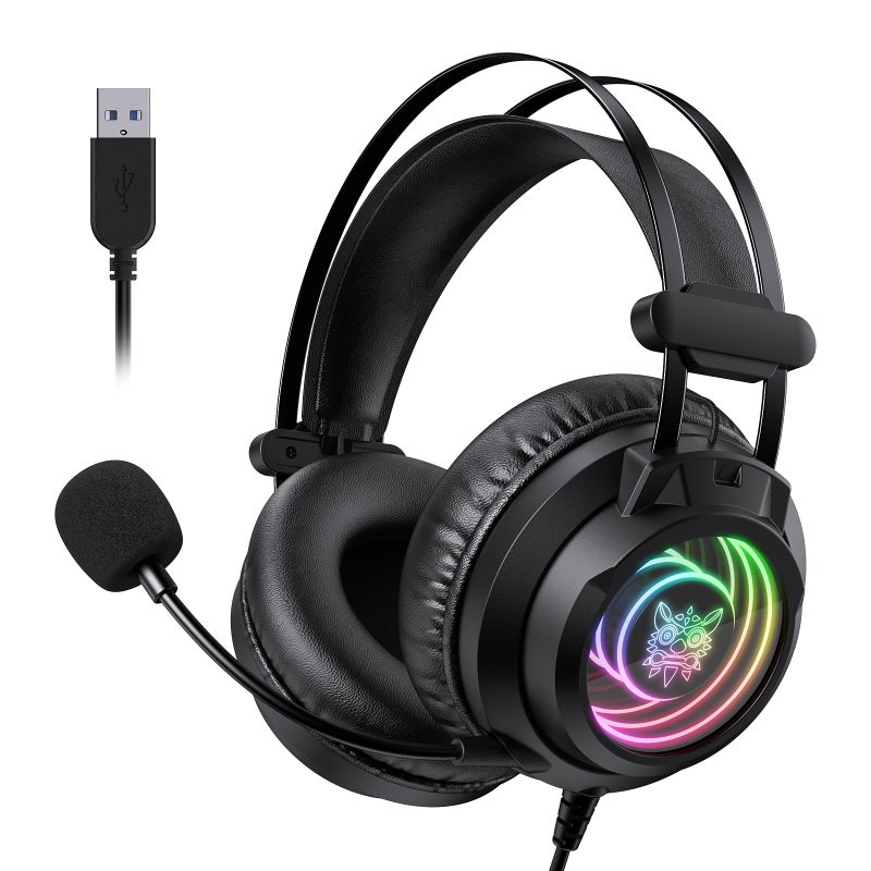 ONIKUMA X80 Gaming Headset Noise Cancelling Gaming Headset Wired 7.1 Sound Gaming Headset Desktop PC Wired Headset - Image 1