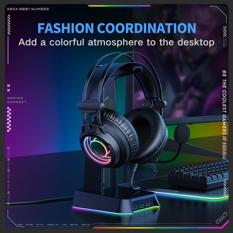 ONIKUMA X80 Gaming Headset Noise Cancelling Gaming Headset Wired 7.1 Sound Gaming Headset Desktop PC Wired Headset - Image 5