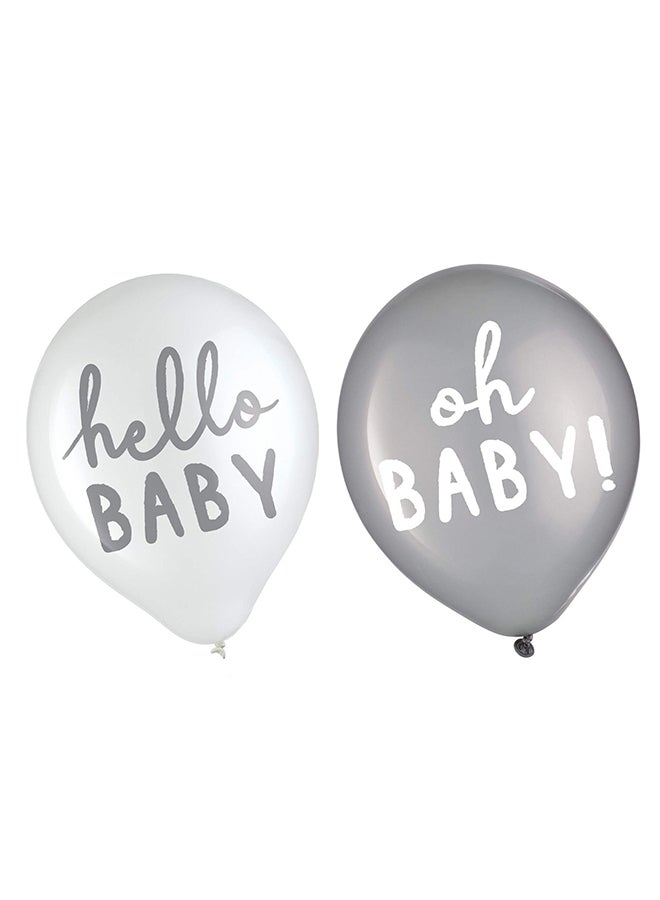 Amscan Baby Shower Soft Jungle Hello Baby Latex Balloons 12in 15pcs