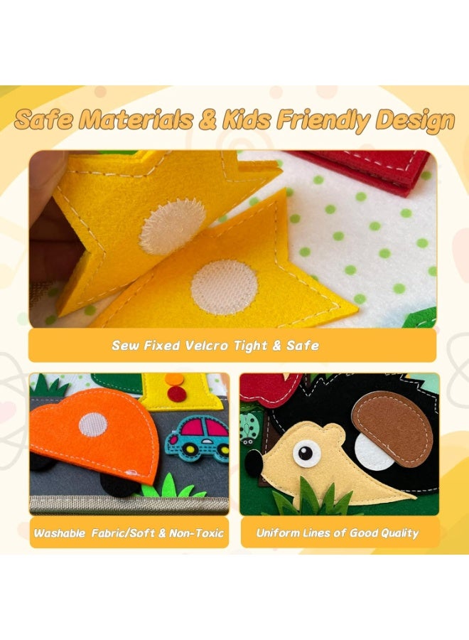 أوزيغالور كتاب مونتيسوري للأطفال الصغار من 1 إلى 3 سنوات، لوح أنشطة للأطفال الصغار، كتاب هادئ من الفل، أنشطة تعليمية لمرحلة ما قبل المدرسة، لعبة تعليمية حسية للأطفال، هدية - Image 3