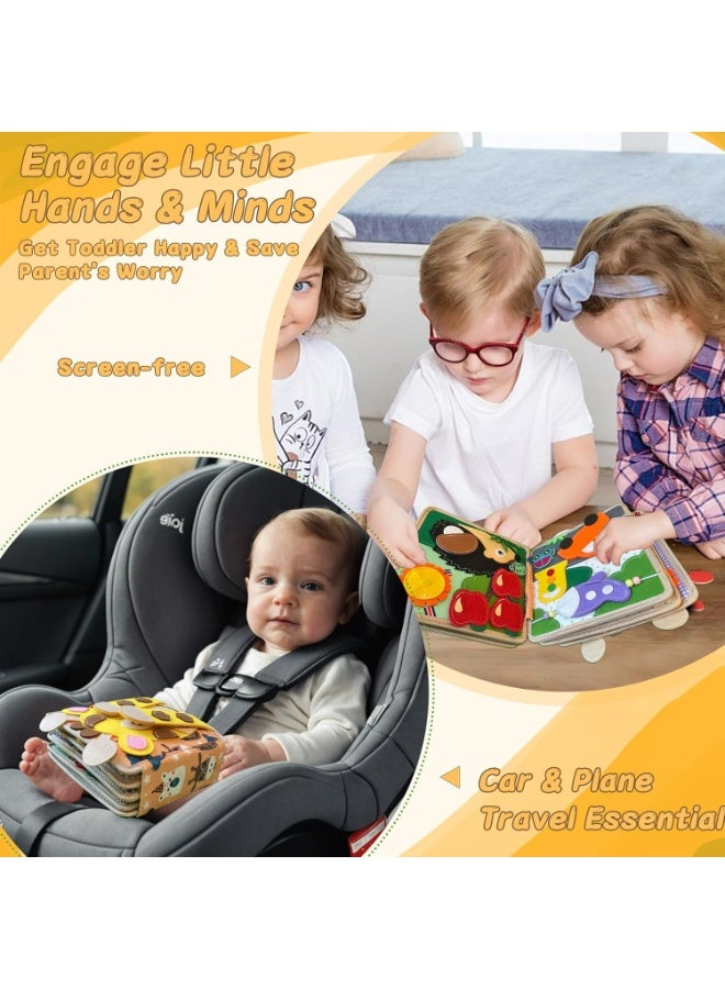 أوزيغالور كتاب مونتيسوري للأطفال الصغار من 1 إلى 3 سنوات، لوح أنشطة للأطفال الصغار، كتاب هادئ من الفل، أنشطة تعليمية لمرحلة ما قبل المدرسة، لعبة تعليمية حسية للأطفال، هدية - Image 5