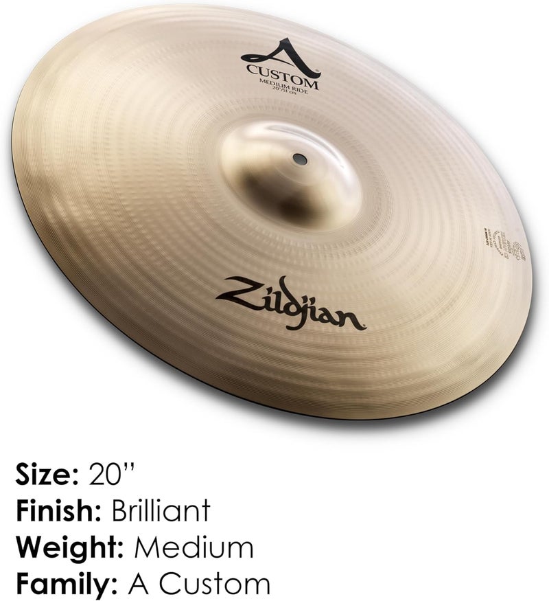 Zildjian A Custom 20" Medium Ride Cymbal - Image 2