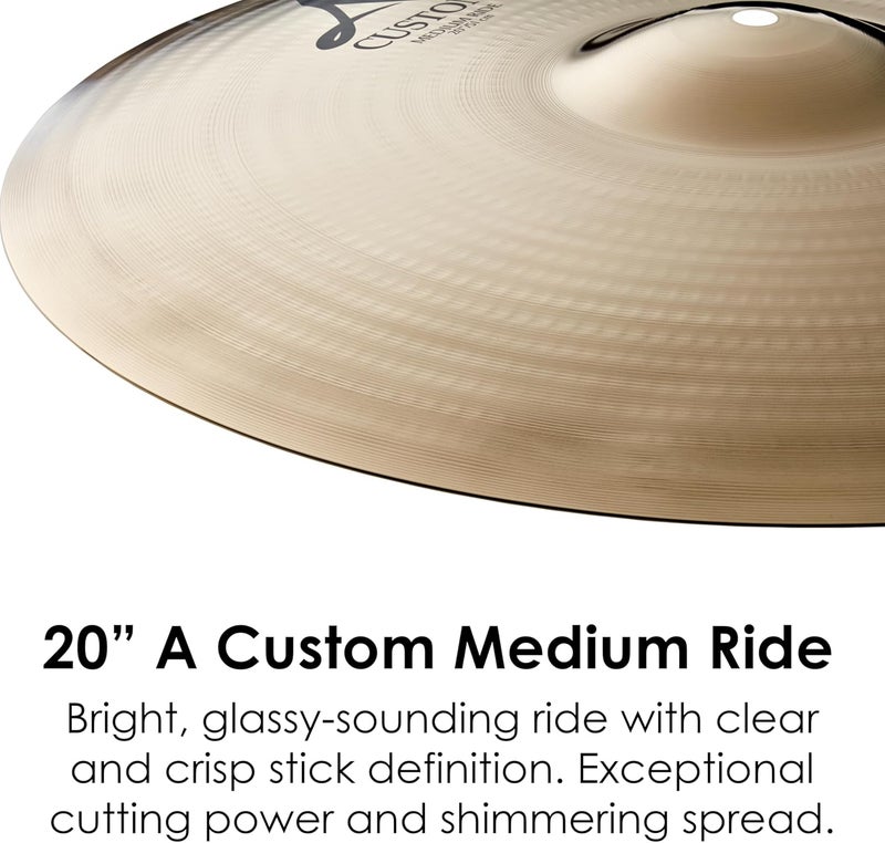 Zildjian A Custom 20" Medium Ride Cymbal - Image 3