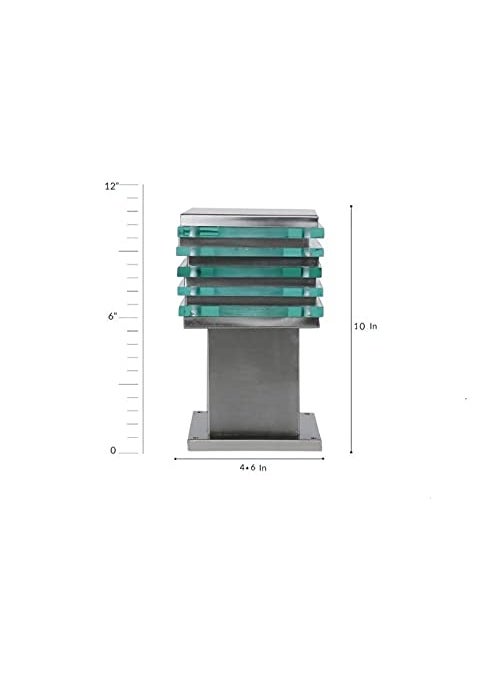 DENICRAAS DENICRAAS Gate Light for Home Gate Silver Metal Outdoor Lamp Post Light for Gate PorchStone Pillar Waterproof Decorative Pack of 2  - Image 3