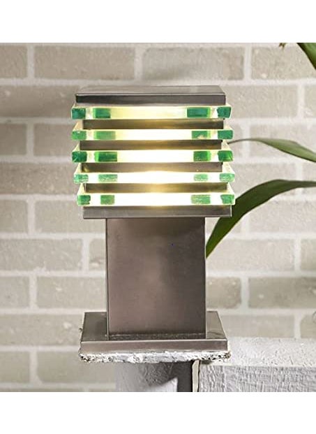 DENICRAAS DENICRAAS Gate Light for Home Gate Silver Metal Outdoor Lamp Post Light for Gate PorchStone Pillar Waterproof Decorative Pack of 2  - Image 5