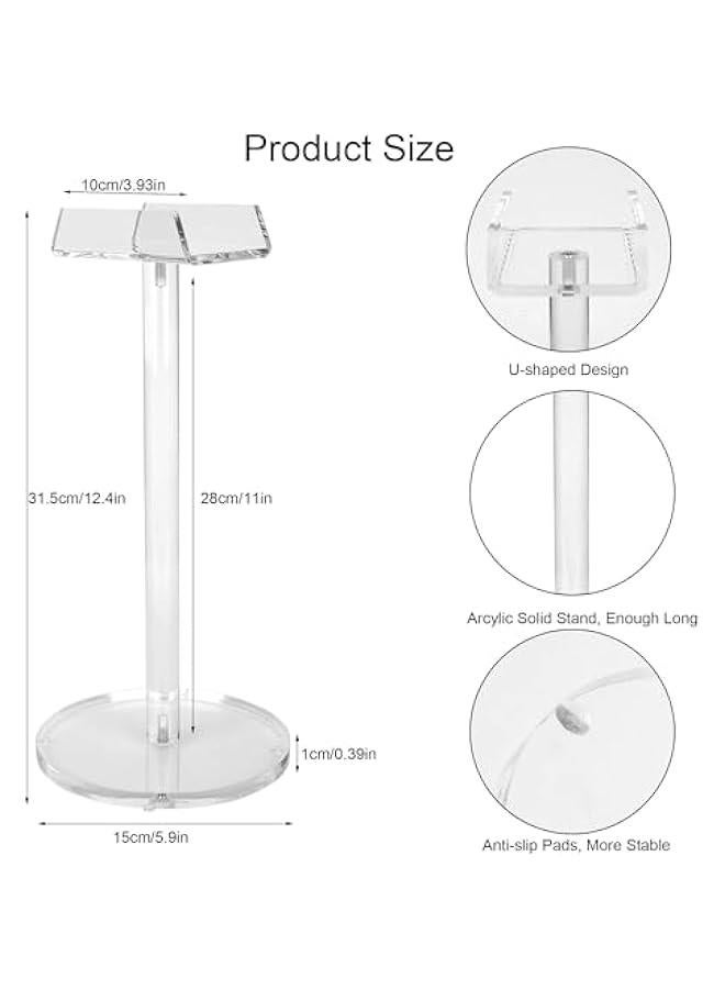 Acrylic Headphone Stand Headset Holder, Desktop Headphone Holder, Gaming Headset Accessories, Universal Headphone Holder for Most Music Gaming Headsets 1 Pack(DP015)  - Image 2