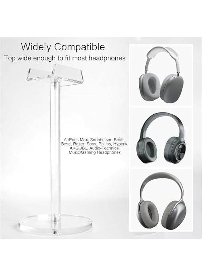 Acrylic Headphone Stand Headset Holder, Desktop Headphone Holder, Gaming Headset Accessories, Universal Headphone Holder for Most Music Gaming Headsets 1 Pack(DP015)  - Image 3
