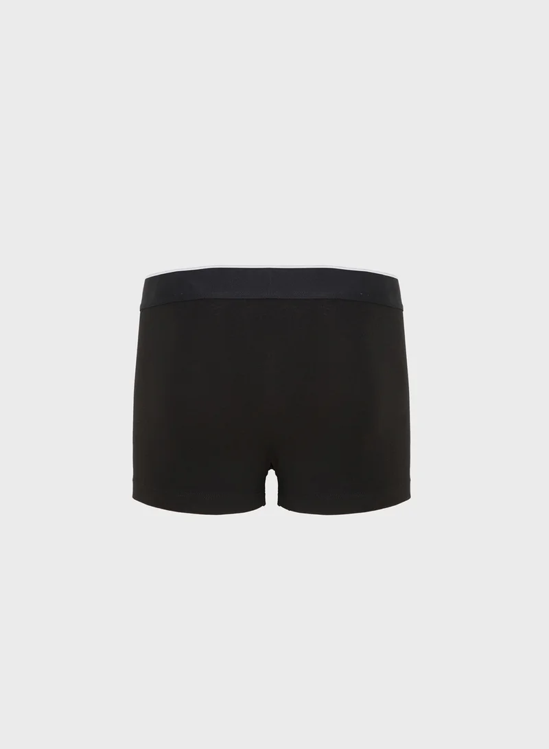 LACOSTE 3-Pack Crocodile Print Stretch Cotton Trunks