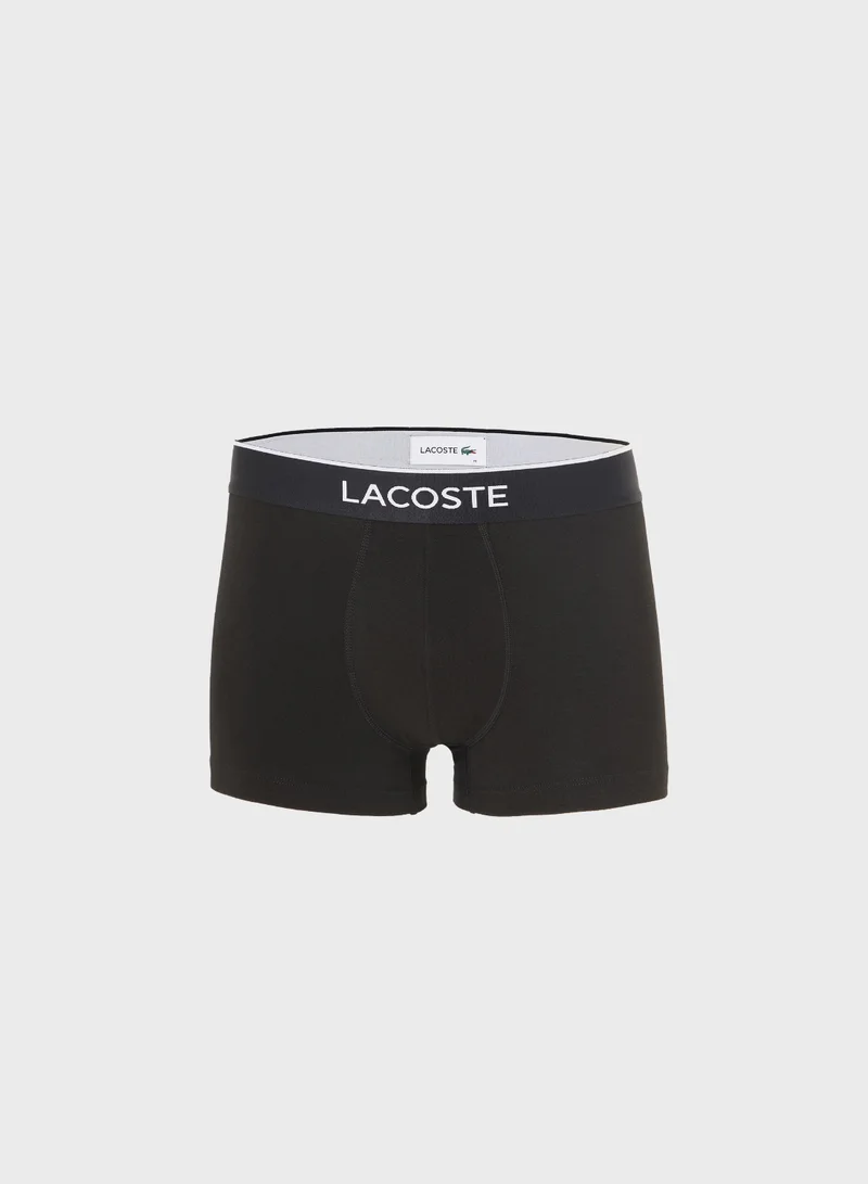 لاكوست 3-Pack Crocodile Print Stretch Cotton Trunks