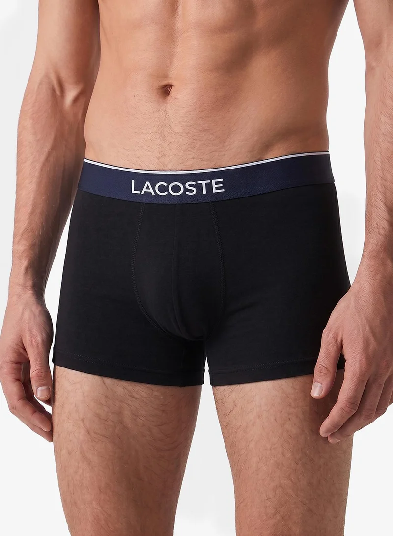 LACOSTE  3-Pack Crocodile Print Stretch Cotton Trunks for Men | Best Price UAE